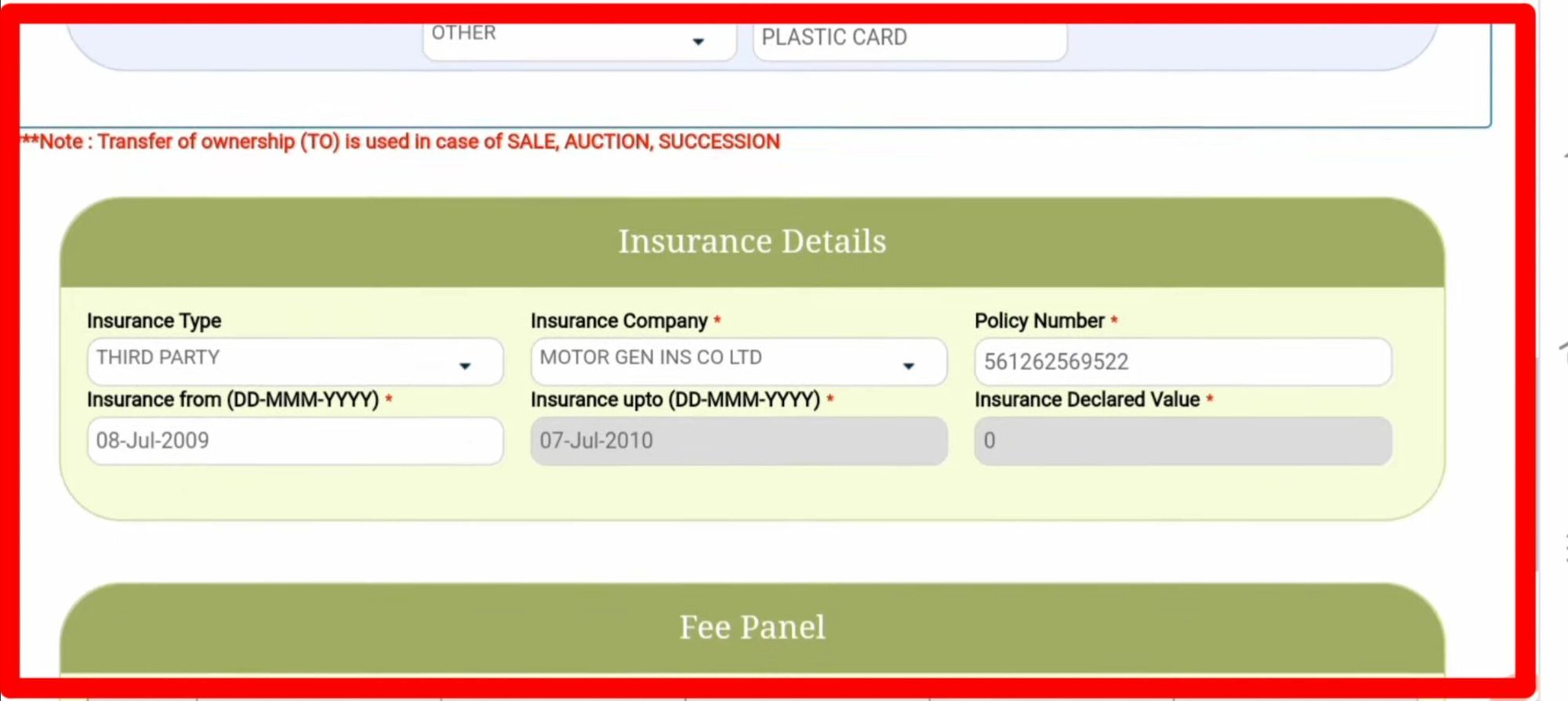 Insurance Details
