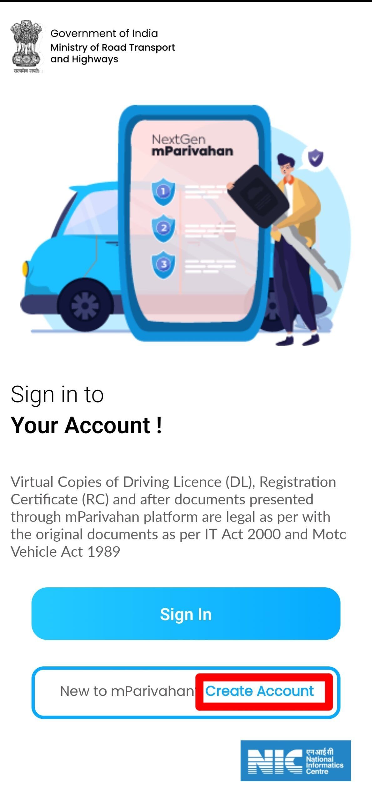 Create Account mParivhan