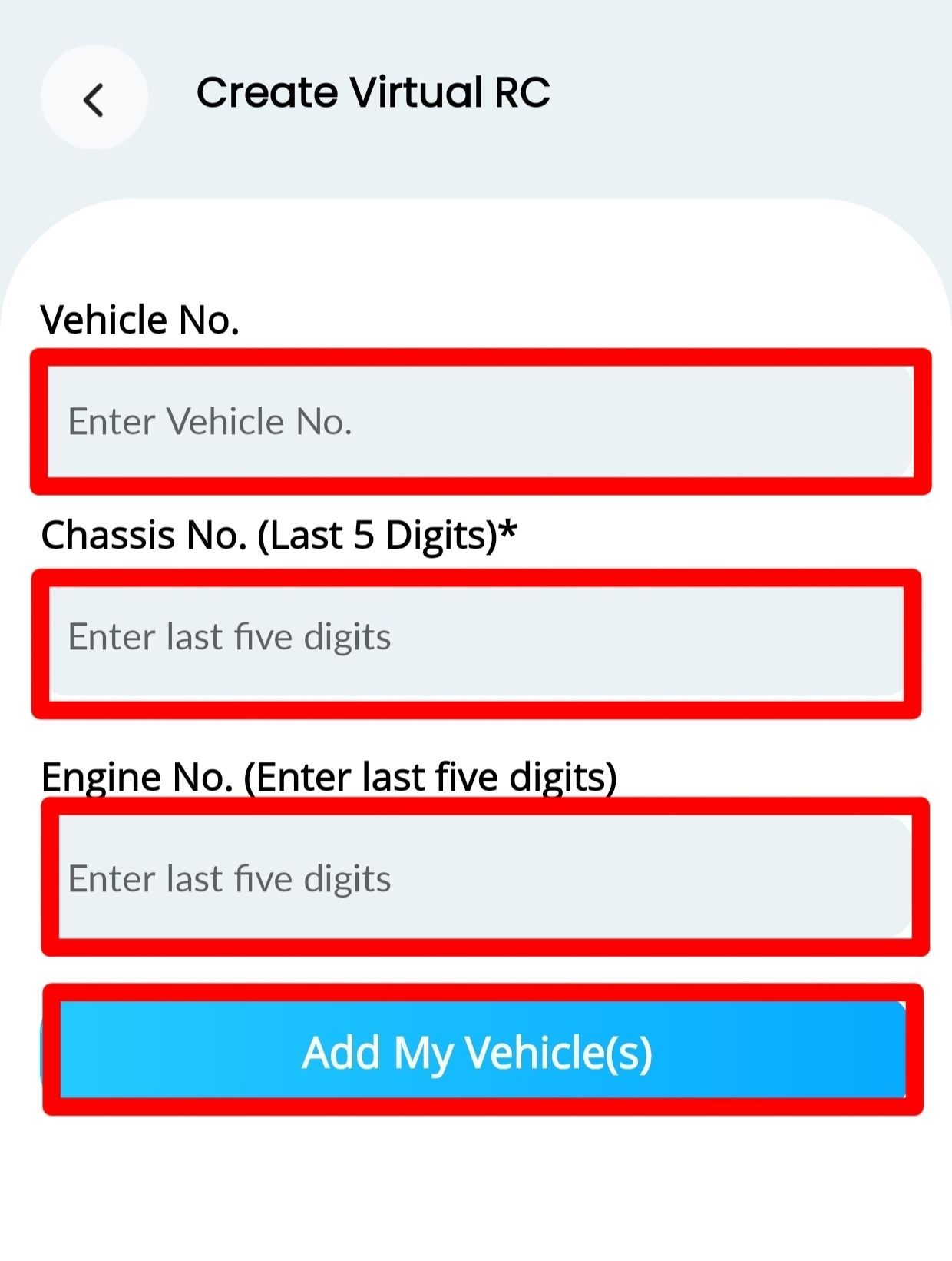 Add My Vehicle