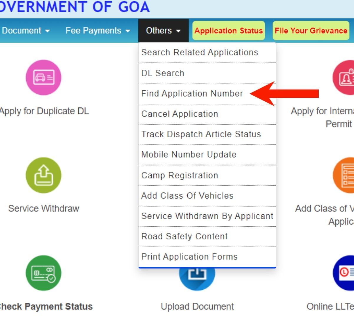 Find Application Number