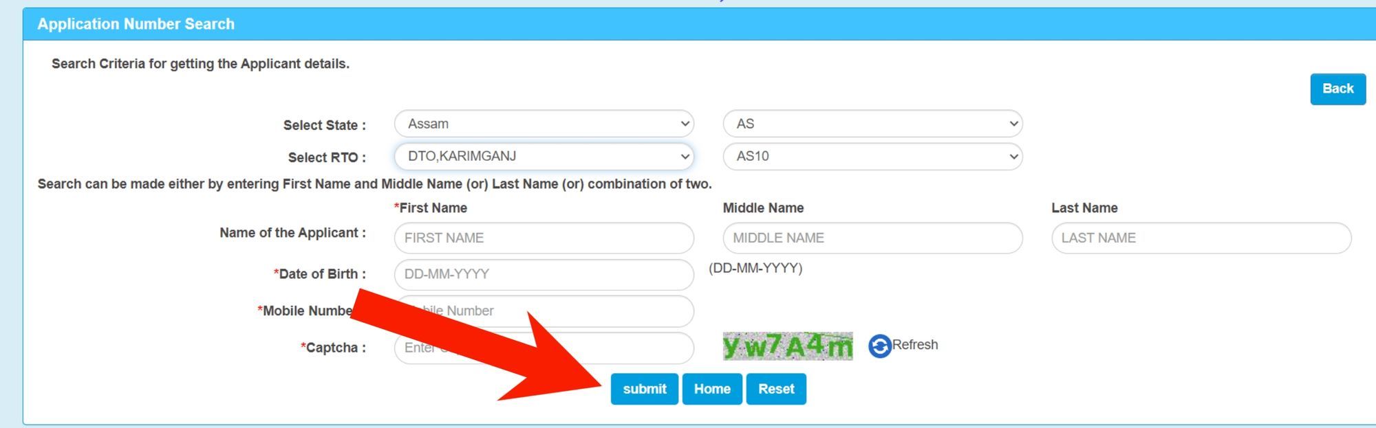 Search Application Number